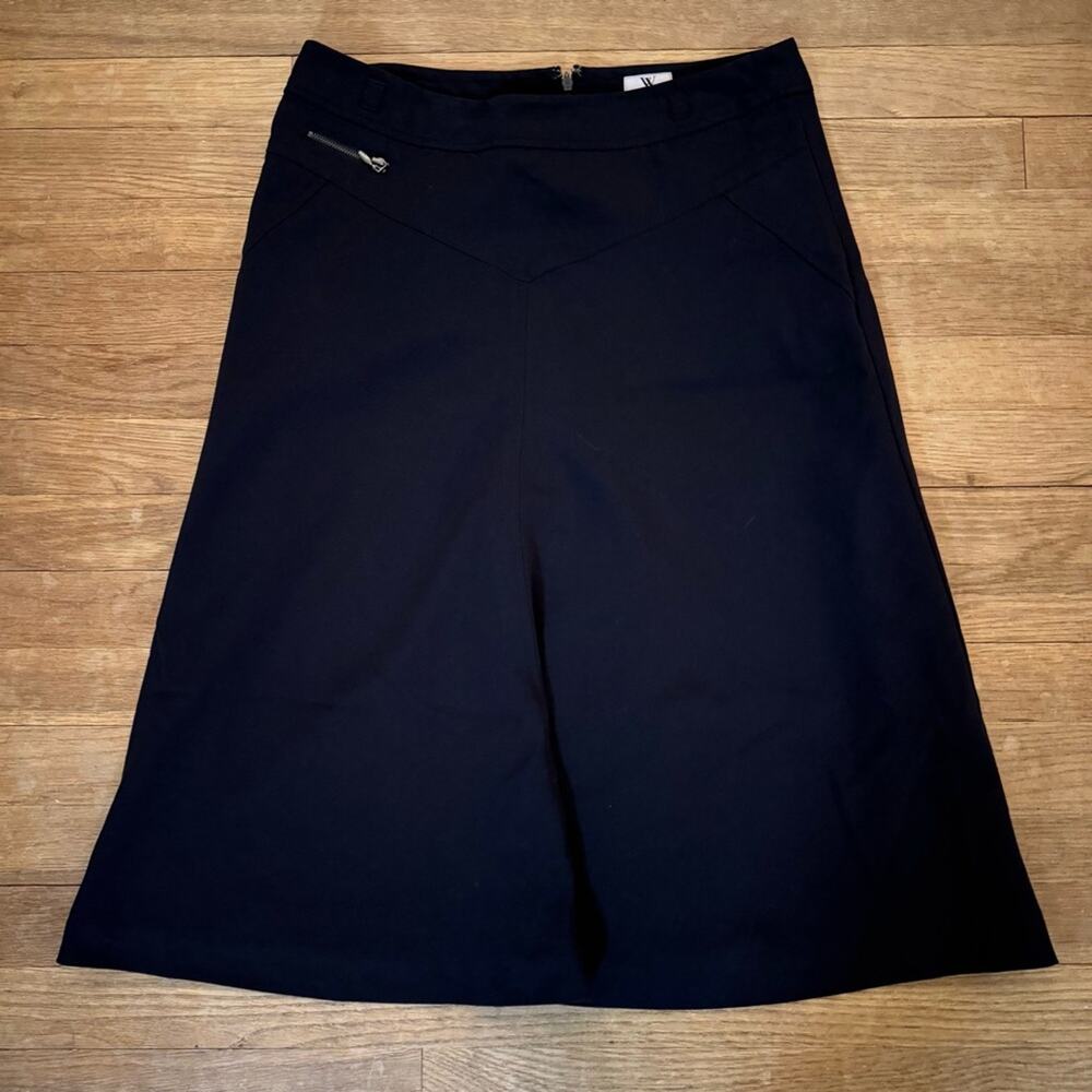 Worthington black a-line midi skirt size 8
 b38